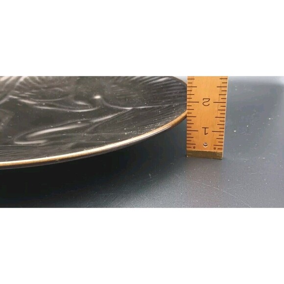 Vtg Haeger Pottery Crane Trio Platter Bronze Metallic Glaze 9507 - Picture 5 of 7